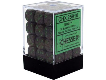 Chessex Speckled 12mm d6 Earth Block (36) Hot on Sale