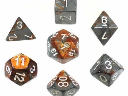 Chessex Gemini Copper-Steel White 7-Die Set Sale