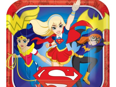 DC Superhero Girls Square Paper Plates 9in 8pcs Online Sale