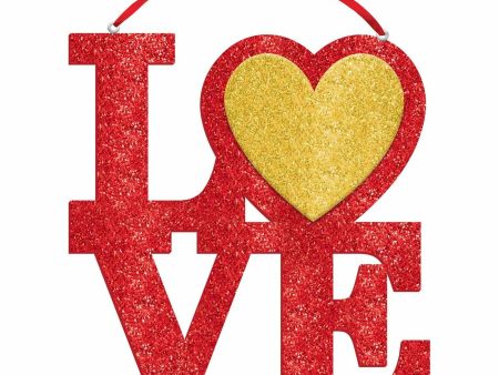 Love Glitter Foam Sign Decoration Cheap