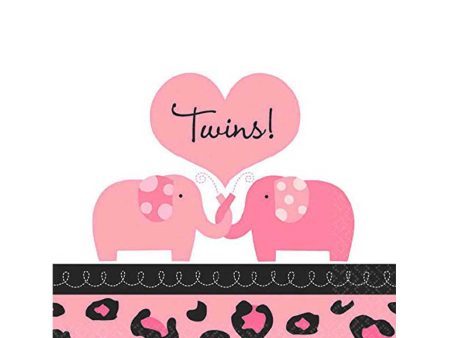 Baby Shower - Twins 1 Sweet Safari Girl Beverage Tissues 36pcs Fashion