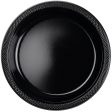 Jet Black Plastic Plates 10.25in, 20pcs on Sale