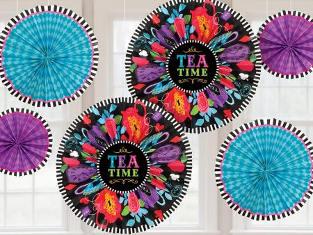 Mad Tea Party Paper Fan Decoration 6pcs Hot on Sale