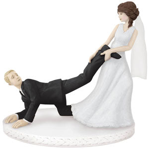 Leg Puller Bride & Groom Cake Topper Hot on Sale