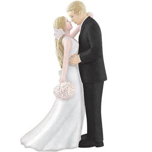 Bride & Groom With Bouquet Cake Topper Online