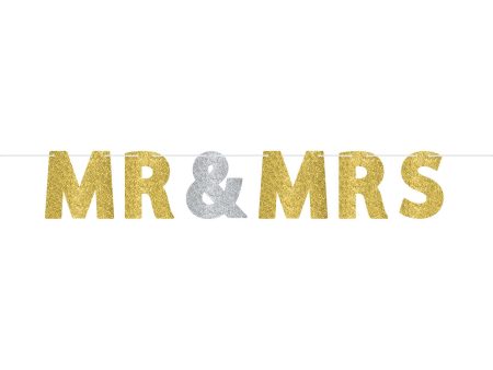 Mr. & Mrs. Glitter Letter Banner Fashion