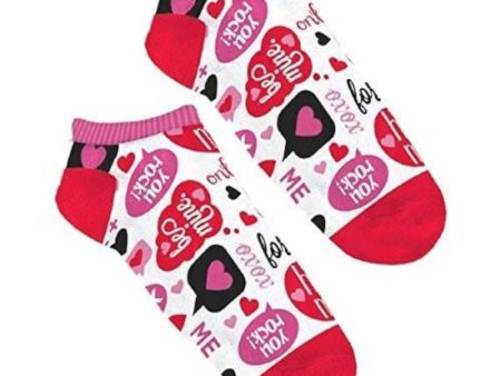 Valentine Phrase No Show Socks on Sale