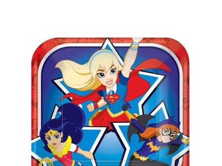 DC Superhero Girls Square Paper Plates 7in 8pcs Supply