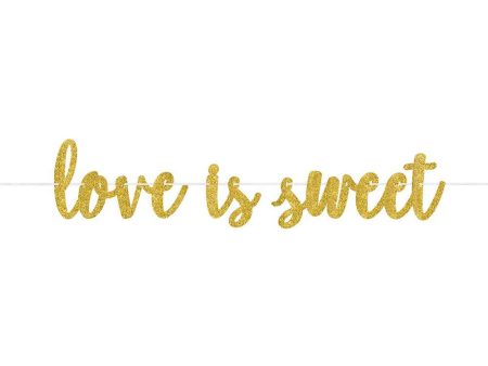 Love Is Sweet Glitter Paper Banner 12ft For Cheap